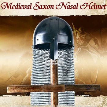 Medieval Saxon Nasal Helm Knight Helmet Chain Mail